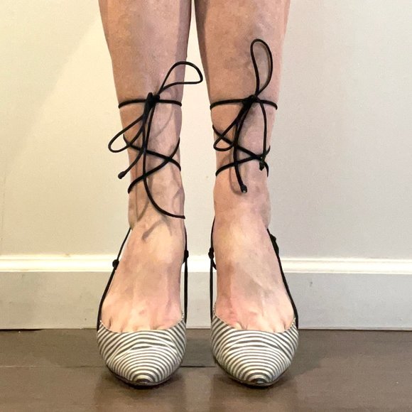 Auc Mannolo Blacknik Lace up heels IT 38,5 - Picture 11 of 14